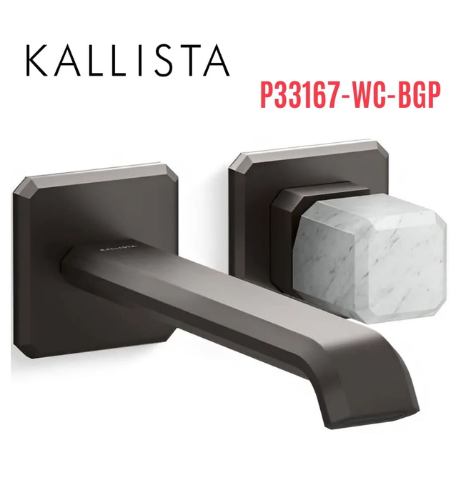 Vòi chậu lavabo cổ dài - đá trắng - màu đen Kallista P33167-WC-BGP