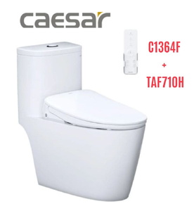 Bồn cầu 1 khối nắp điện tử Caesar C1364F+TAF710H 
