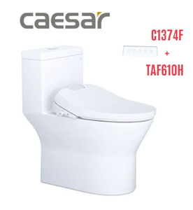 Bồn cầu 1 khối nắp điện tử Caesar C1374F+TAF610H 