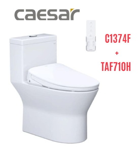 Bồn cầu 1 khối nắp điện tử Caesar C1374F+TAF710H 