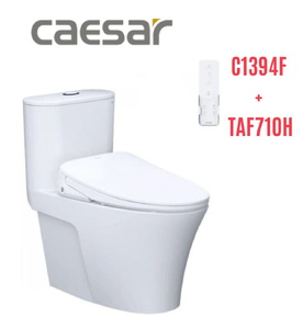 Bồn cầu 1 khối nắp điện tử Caesar C1394F+TAF710H 