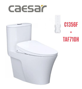 Bồn cầu 1 khối nắp điện tử Caesar C1395F+TAF710H 