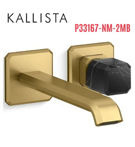 Vòi chậu lavabo cổ dài - đá đen - màu đồng Kallista P33167-NM-2MB