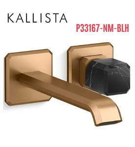 Vòi chậu lavabo cổ dài - đá đen - màu đồng Kallista P33167-NM-BLH