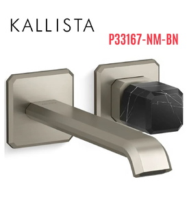 Vòi chậu lavabo cổ dài - đá đen - màu nickel Kallista P33167-NM-BN