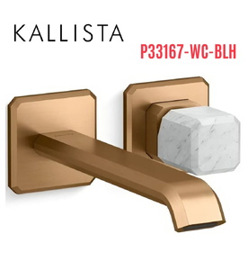 Vòi chậu lavabo cổ dài - đá trắng - màu đồng Kallista P33167-WC-BLH