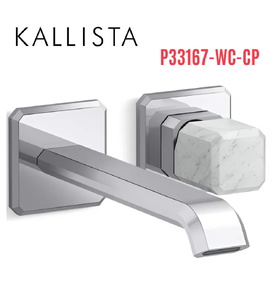 Vòi chậu lavabo cổ dài - đá trắng - màu chrome Kallista P33167-WC-CP
