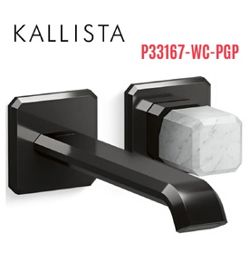 Vòi chậu lavabo cổ dài - đá trắng - màu đen Kallista P33167-WC-PGP