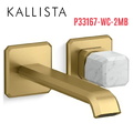Vòi chậu lavabo cổ dài - đá trắng - màu đồng Kallista P33167-WC-2MB
