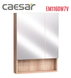 Tủ gương treo phòng tắm màu vân gỗ CAESAR EM1160W7V 