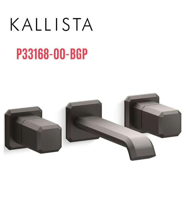 Vòi chậu rửa mặt 3 chân âm tường màu đen Kallista P33168-00-BGP