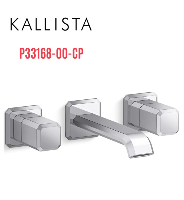 Vòi chậu rửa mặt 3 chân âm tường màu chrome Kallista P33168-00-CP