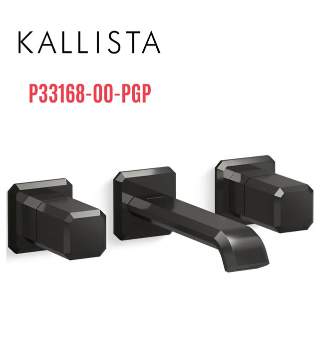 Vòi chậu rửa mặt 3 chân âm tường màu đen Kallista P33168-00-PGP