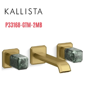 Vòi chậu rửa mặt âm tường, đá xanh - màu đồng Kallista P33168-GTM-2MB
