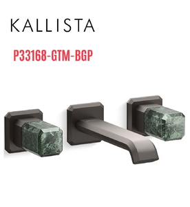 Vòi chậu rửa mặt âm tường, đá xanh - màu đen Kallista P33168-GTM-BGP