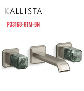 Vòi chậu rửa mặt âm tường, đá xanh - màu nickel Kallista P33168-GTM-BN