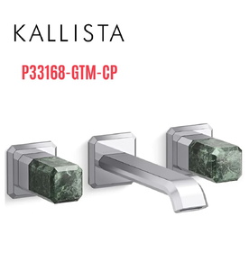Vòi chậu rửa mặt âm tường, đá xanh - màu chrome Kallista P33168-GTM-CP