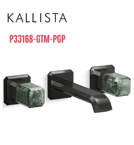 Vòi chậu rửa mặt âm tường, đá xanh - màu đen Kallista P33168-GTM-PGP