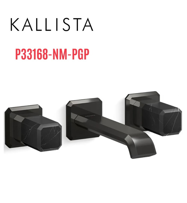 Vòi chậu rửa mặt âm tường, đá đen - màu đen Kallista P33168-NM-PGP