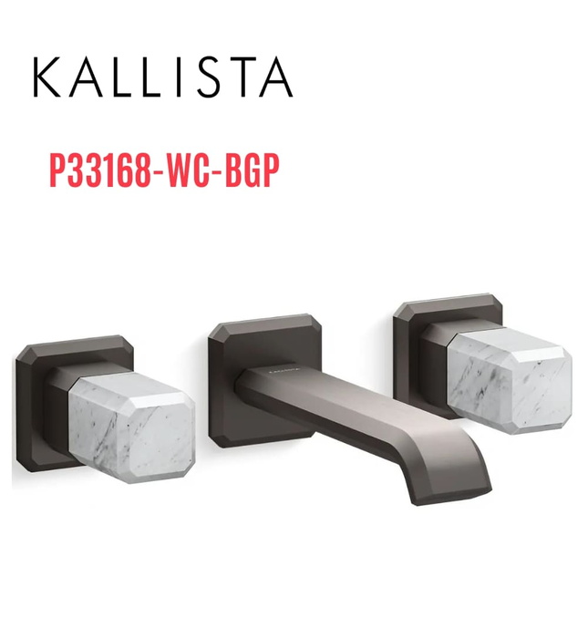 Vòi chậu rửa mặt âm tường, đá đen - màu đen Kallista P33168-WC-BGP