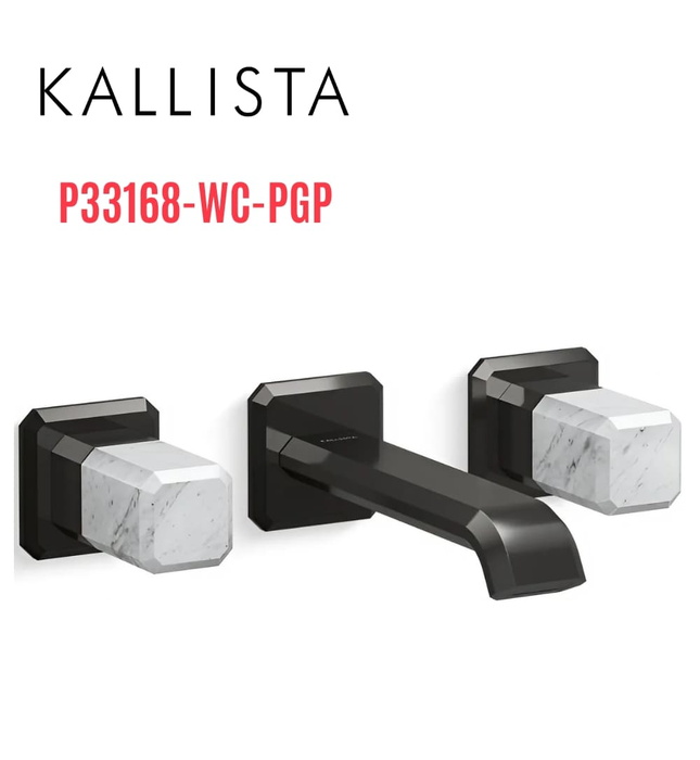 Vòi chậu rửa mặt âm tường, đá đen - màu đen Kallista P33168-WC-PGP