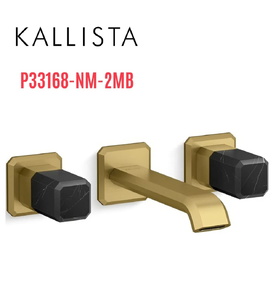 Vòi chậu rửa mặt âm tường, đá đen - màu đồng Kallista P33168-NM-2MB