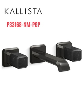 Vòi chậu rửa mặt âm tường, đá đen - màu đen Kallista P33168-NM-PGP