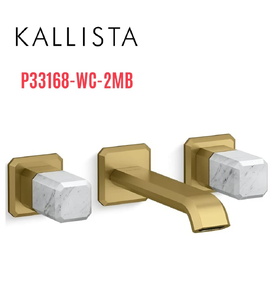 Vòi chậu rửa mặt âm tường, đá đen - màu đồng Kallista P33168-WC-2MB