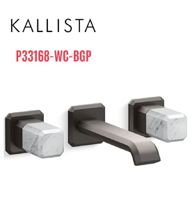 Vòi chậu rửa mặt âm tường, đá đen - màu đen Kallista P33168-WC-BGP