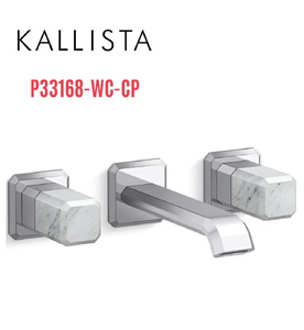 Vòi chậu rửa mặt âm tường, đá đen - màu chrome Kallista P33168-WC-CP