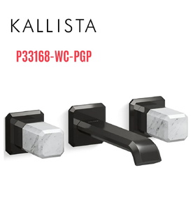 Vòi chậu rửa mặt âm tường, đá đen - màu đen Kallista P33168-WC-PGP