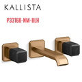 Vòi chậu rửa mặt âm tường, đá đen - màu đồng Kallista P33168-NM-BLH