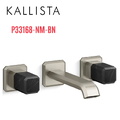 Vòi chậu rửa mặt âm tường, đá đen - màu nickel Kallista P33168-NM-BN