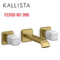 Vòi chậu rửa mặt âm tường, đá đen - màu đồng Kallista P33168-WC-2MB