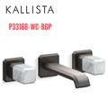Vòi chậu rửa mặt âm tường, đá đen - màu đen Kallista P33168-WC-BGP
