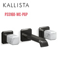 Vòi chậu rửa mặt âm tường, đá đen - màu đen Kallista P33168-WC-PGP