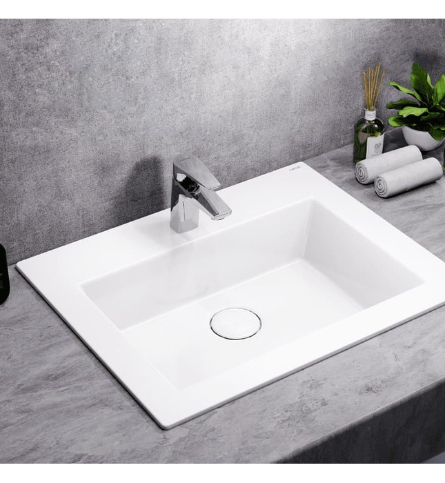 Chậu Rửa Mặt Dương Vành Chữ Nhật Caesar LF5017