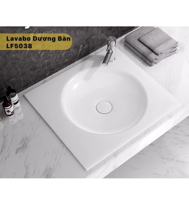 Chậu Rửa Lavabo Dương Vành Vuông Caesar LF5038