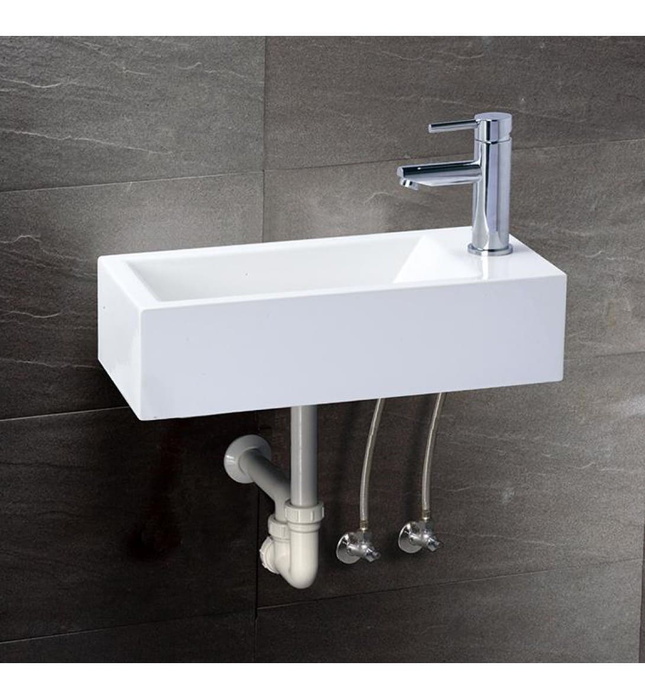 Chậu Góc Chữ Nhật Nhỏ Caesar LF5239S Vòi Bên Phải
