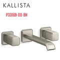 Vòi chậu rửa mặt 3 chân âm tường cổ dài màu nickel Kallista P33169-00-BN