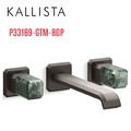 Vòi lavabo âm tường cổ dài, đá xanh - màu đen Kallista P33169-GTM-BGP