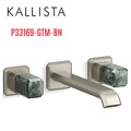 Vòi lavabo âm tường cổ dài, đá xanh - màu nickel Kallista P33169-GTM-BN