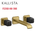 Vòi lavabo âm tường cổ dài, đá đen - màu đồng Kallista P33169-NM-2MB