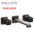 Vòi lavabo âm tường cổ dài, đá đen - màu đen Kallista P33169-NM-BGP