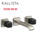 Vòi lavabo âm tường cổ dài, đá đen - màu chrome Kallista P33169-NM-BN