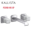 Vòi lavabo âm tường cổ dài, đá trắng - màu chrome Kallista P33169-WC-CP