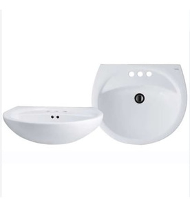 Chậu rửa mặt treo tường không chân Caesar L2150D 3 lỗ