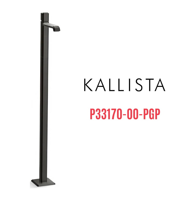 Vòi chậu rửa mặt đơn đặt sàn màu đen Kallista P33170-00-PGP