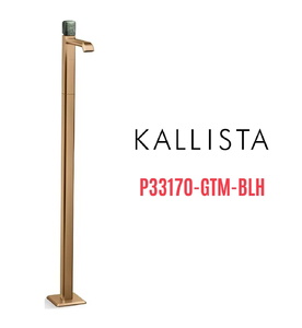 Vòi chậu rửa mặt đơn đặt sàn - đá xanh màu đồng Kallista P33170-GTM-BLH