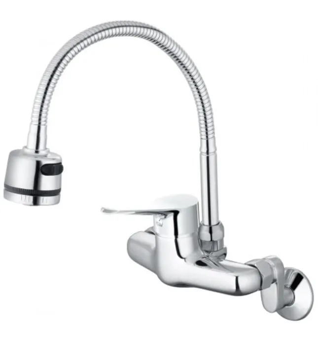 Vòi Rửa Bát Nóng Lạnh Cần Mềm Gắn Tường Caesar K526C